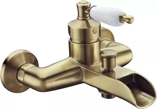 Смеситель для ванны с душем Boheme Vogue бронза с белой керамикой