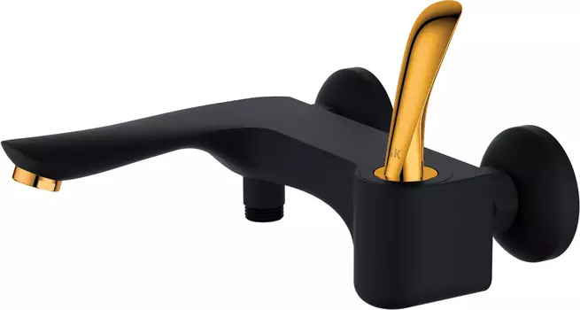 Смеситель для ванны с душем D&K Venice Baciano черный - золото