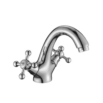 Смеситель Decoroom двуручный для умывальника монолитный, хром