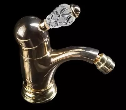 Смеситель для биде Boheme Crystal золотой глянцевый