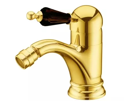 Смеситель для биде Boheme Tradizionale Nero золото с черными кристаллами Swarovski