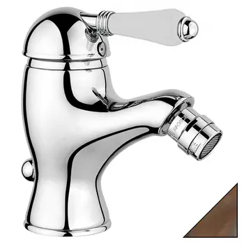 Смеситель для биде Nicolazzi Classico 3403DB76 состаренная бронза, ручка белая керамика