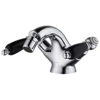 Смеситель для биде с донным клапаном Caprigo Adria-Classik хром, черный