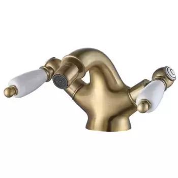 Смеситель для биде с донным клапаном Caprigo Adria-Classik бронза, белый