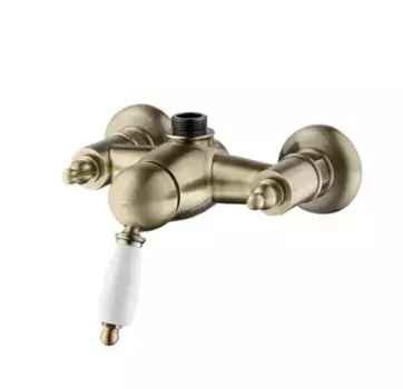 Смеситель для душа Caprigo Adria-Uno со штуцером 3/4" бронза, белый