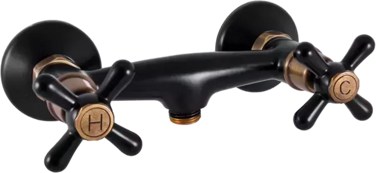 Смеситель для душа Rav Slezak Morava retro черный матовый - бронза