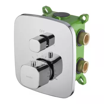 Смеситель для душа встраиваемый Swedbe Platta хром глянцевый с термостатом