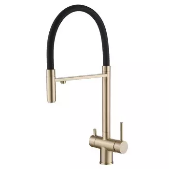 Смеситель для кухни Abber Wasser Kreis AF81141G с гибким изливом, матовое золото