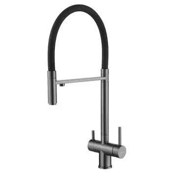 Смеситель для кухни Abber Wasser Kreis AF81141NG с гибким изливом, никель