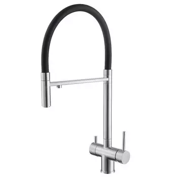Смеситель для кухни Abber Wasser Kreis AF81141SP с гибким изливом, сатин