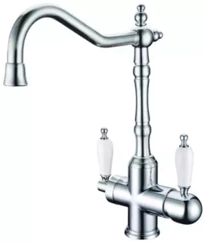 Смеситель для кухни Boheme Tradizionale хром глянцевый с ручками cristal