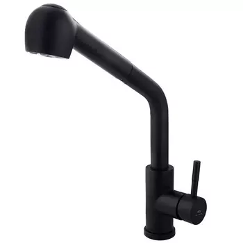 Смеситель для кухонной мойки Fashun A56009-7 с выдвижным изливом черный