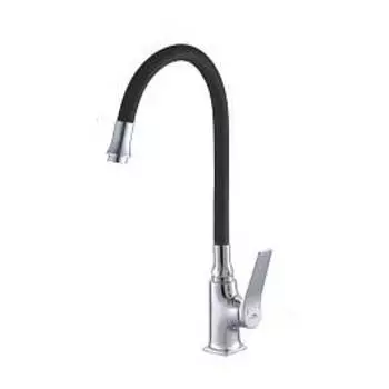 Смеситель для кухонной мойки Fashun A4186-7 с гибким изливом хром, черный