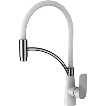 Смеситель для кухни Gappo белый хром