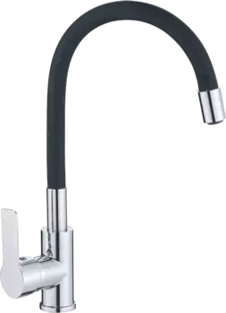 Смеситель для кухонной мойки Haiba HB70112-7 с гибким изливом хром, черный