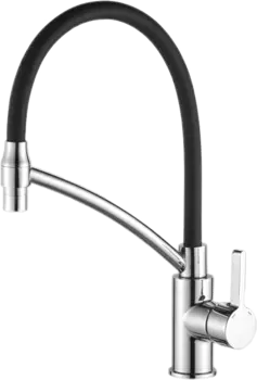 Смеситель для кухонной мойки Haiba HB73643-7 с гибким изливом синий, черный