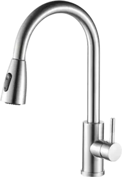 Смеситель для кухонной мойки Haiba HB73304-2 с гибким изливом сталь