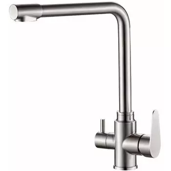 Смеситель для кухонной мойки Haiba HB76802 с возможностью подключения фильтра хром