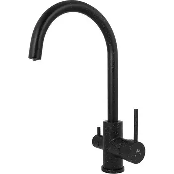 Смеситель для кухни Kaiser Merkur 26744-12 с подключением к фильтру черный, черный мрамор