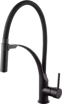 Смеситель для кухни Lemark Soul LM6007BL с гибким изливом, черный