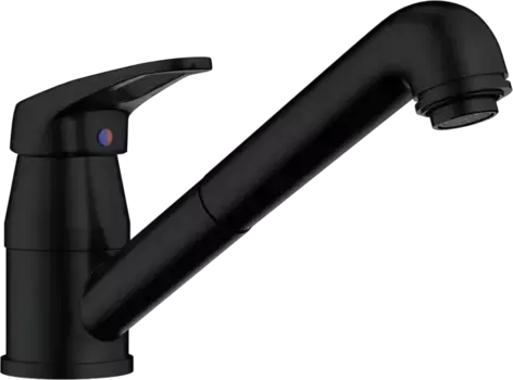 Смеситель для кухни Omoikiri Tateyama-S с выдвижным изливом черный матовый, графит