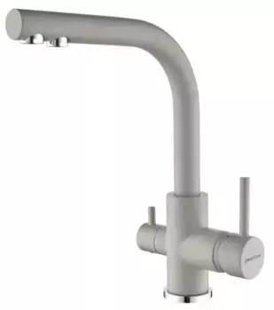 Смеситель для кухни Paulmark Essen Es213011-GR с подключением к фильтру серый матовый