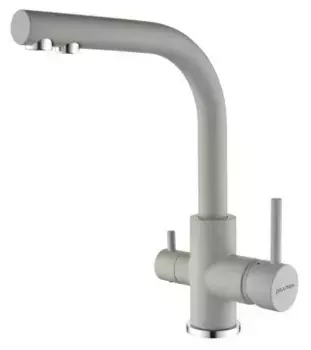 Смеситель для кухни Paulmark Essen Es213011-GRS с подключением к фильтру серый матовый, серый дым