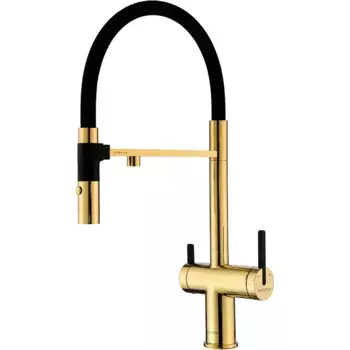 Смеситель для кухни Paulmark Gravity золото - черный матовый