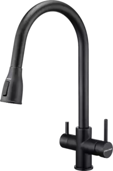 Смеситель для кухни Paulmark Lange 214212-418, черный металлик