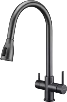 Смеситель для кухни Paulmark Lange 214212-GM, вороненая сталь