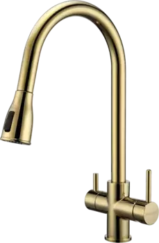 Смеситель для кухни Paulmark Lange 214212-G, золото