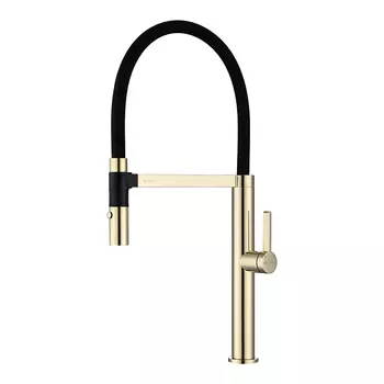 Смеситель для кухни Paulmark Leader Le214101-G, с гибким изливом, золото