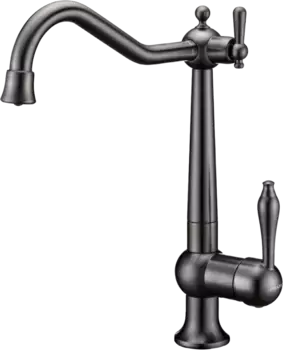 Смеситель для кухни Paulmark Retro Re213226-GM, вороненая сталь
