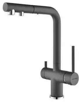 Смеситель для кухни Paulmark Serpentine Se213222-GRM серый металлик