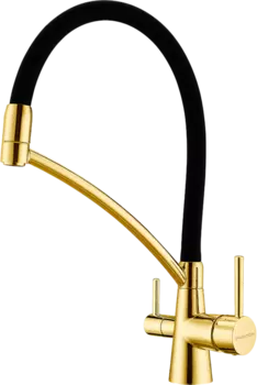 Смеситель для кухни Paulmark Siegen Si213111-BG с гибким изливом, брашированное золото