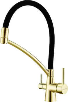 Смеситель для кухни Paulmark Siegen Si213111-SBG с гибким изливом, светлое брашированное золото