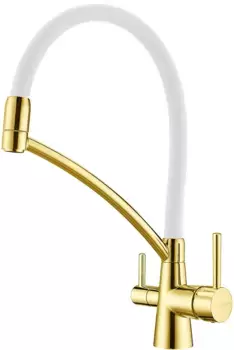 Смеситель для кухни Paulmark Siegen Si213111-Gw золото, с гибким изливом
