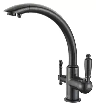 Смеситель для кухни Zorg Clean Water ZR 314 YF-33 ЧЕРНЫЙМЕТАЛЛ с подключением фильтра черный металл