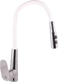 Смеситель для кухни Rav Slezak Amur с гибким изливом хром - белый