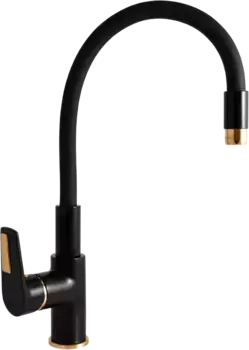 Смеситель для кухни Rav Slezak Colorado черный матовый, золото с гибким изливом