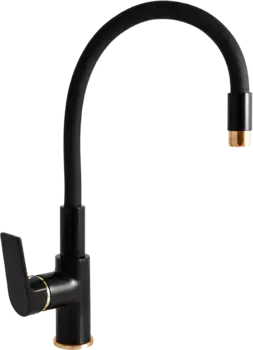 Смеситель для кухни Rav Slezak Colorado с гибким изливом черный матовый - золото
