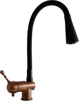 Смеситель для кухни Rav Slezak Labe черный матовый, бронза с гибким изливом