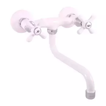 Смеситель для кухни Rav Slezak Morava retro белый - хром