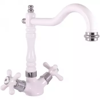 Смеситель для кухни Rav Slezak Morava retro белый - хром