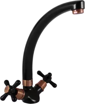 Смеситель для кухни Rav Slezak Morava retro черный матовый - бронза