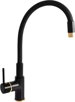 Смеситель для кухни Rav Slezak Seina черный матовый, золото с гибким изливом