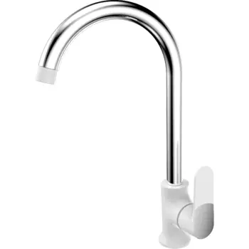 Смеситель для кухонной мойки РМС SL123 SL123W-017F белый, хром