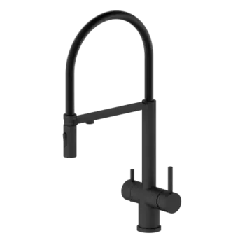 Смеситель для кухни с гибким изливом AltroBagno Flusso черный матовый