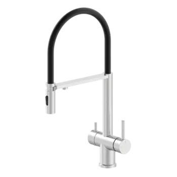 Смеситель для кухни с гибким изливом AltroBagno Flusso никель матовый