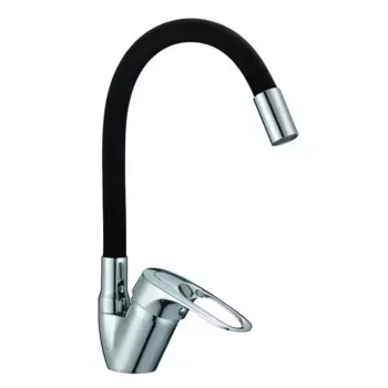 Смеситель для кухни с гибким изливом D-Lin D150628-1C, хром/черный